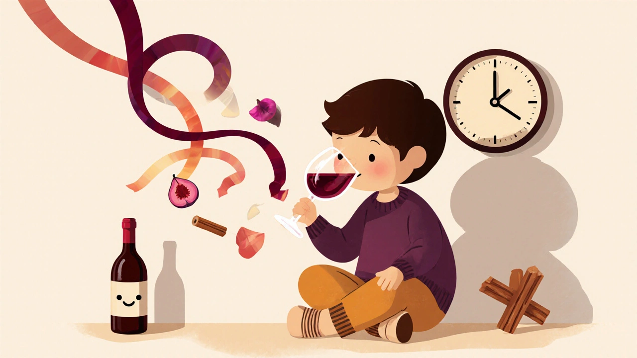 Ребёнок сидит тихо, после глотка вина — за ним тянется хвост послевкусия.